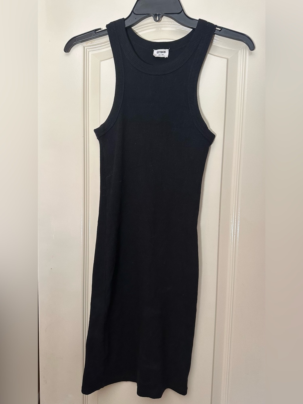 Black Sleeveless Ribbed Midi Dress - Cotton On